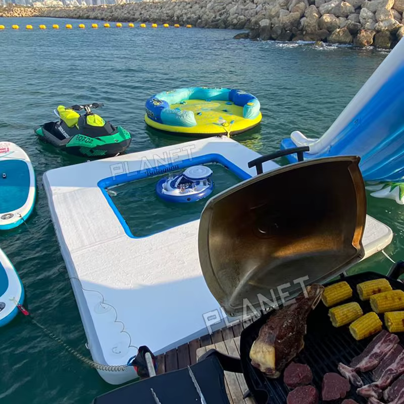 Piscine gonflable pour la mer, piscine flottante en PVC de 0,9 mm, piscine anti-méduse avec filet de protection, adaptée aux yachts
