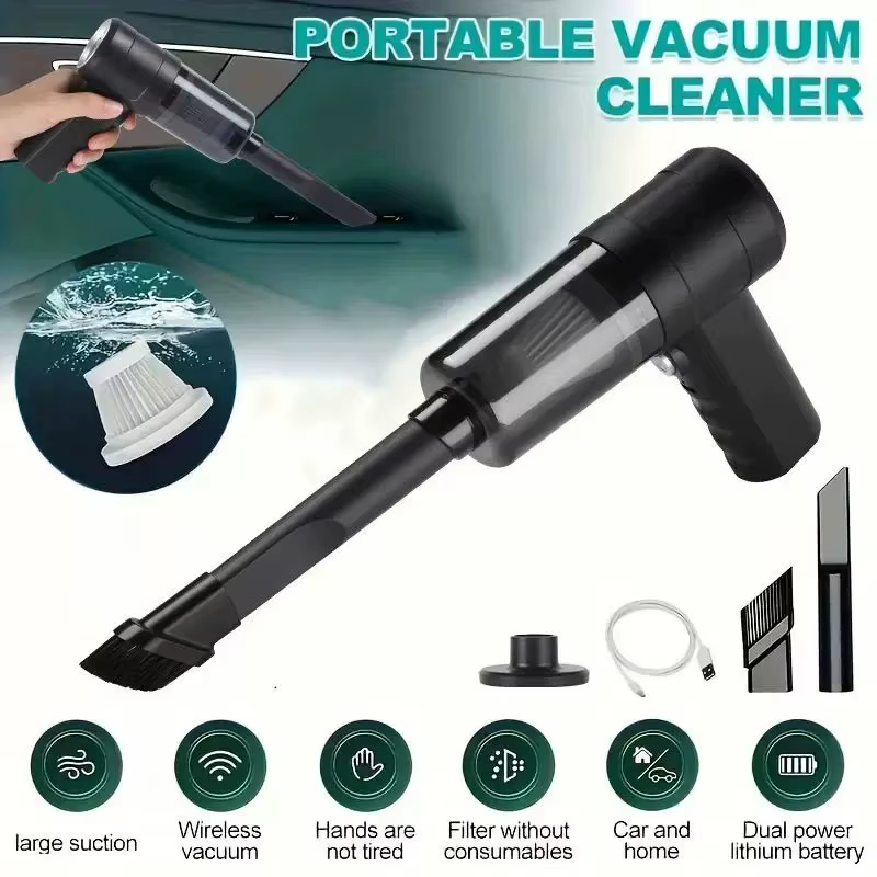 Aspirateur de voiture sans fil portatif, petit aspirateur multi-usages, petite pompe domestique pour le nettoyage de l'intérieur de la voiture