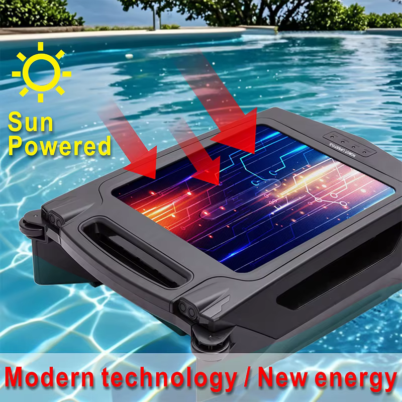 Robot nettoyeur d'écumoire de piscine solaire sans fil avec application S001A