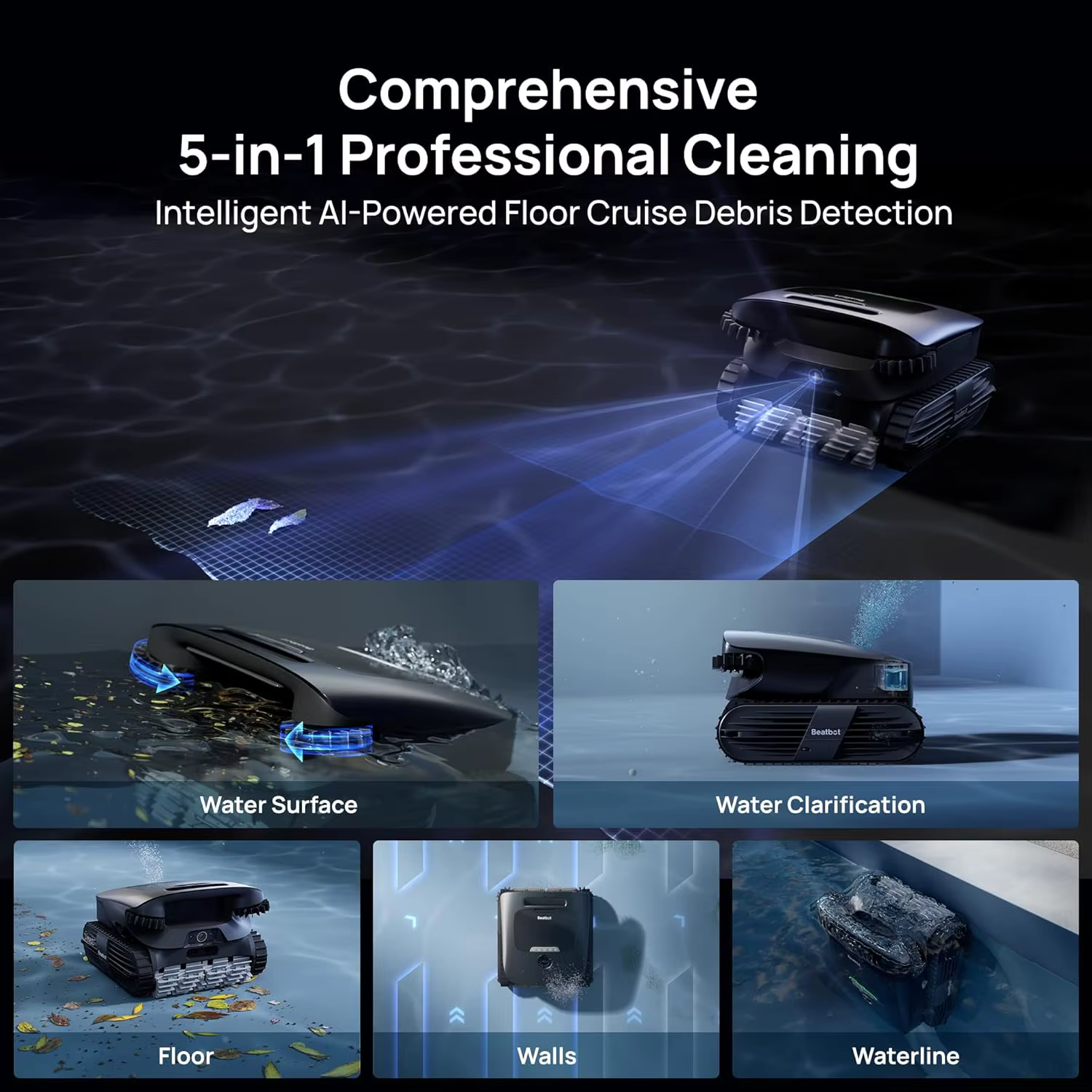 Robot aspirateur de piscine sans fil Beatbot AquaSense 2 Ultra
