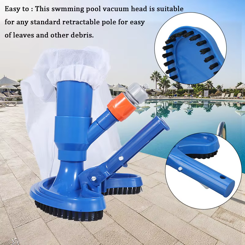 Aspirateur de piscine portable en forme de croissant bleu