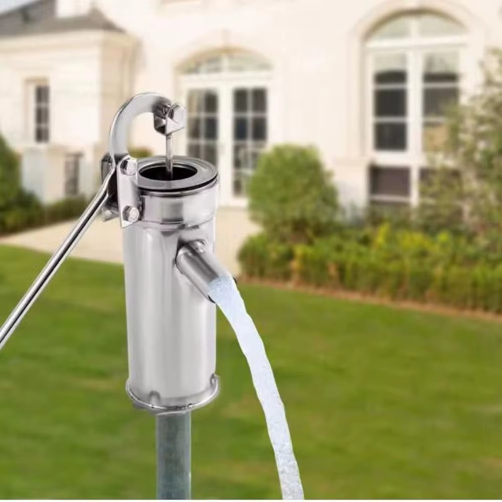 Pompe manuelle en acier inoxydable avec poignée ergonomique