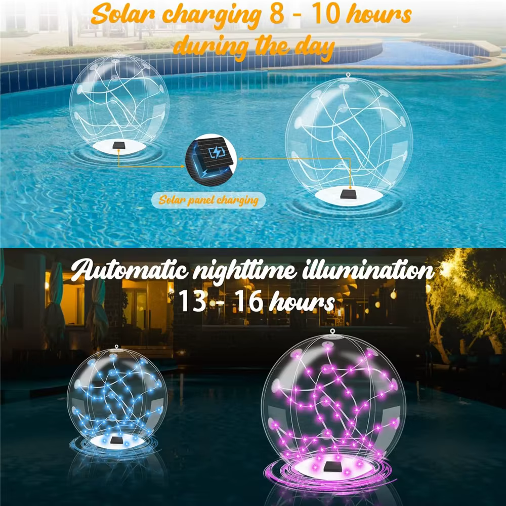 Lampes flottantes solaires pour piscine de 34 cm