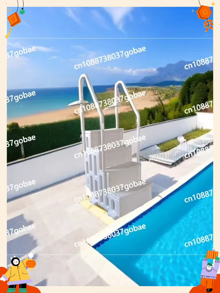 Échelle de piscine hors sol en plastique de style pop