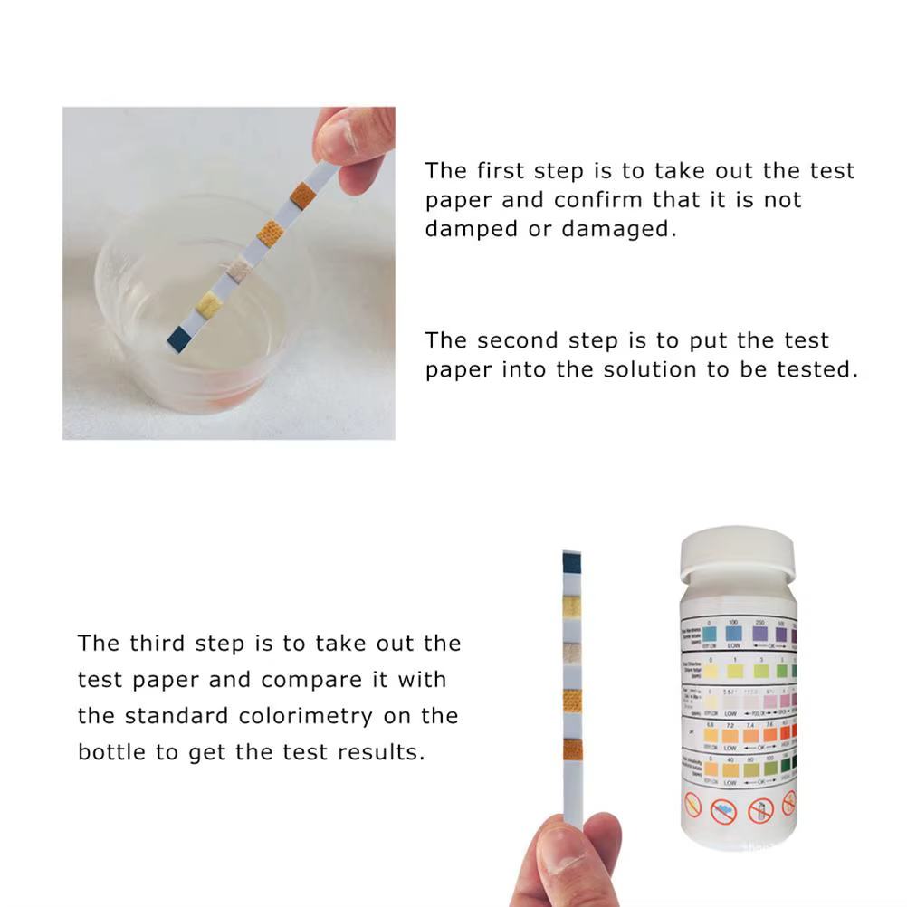 Bandelettes de Test de PH au chlore polyvalentes 5 en 1