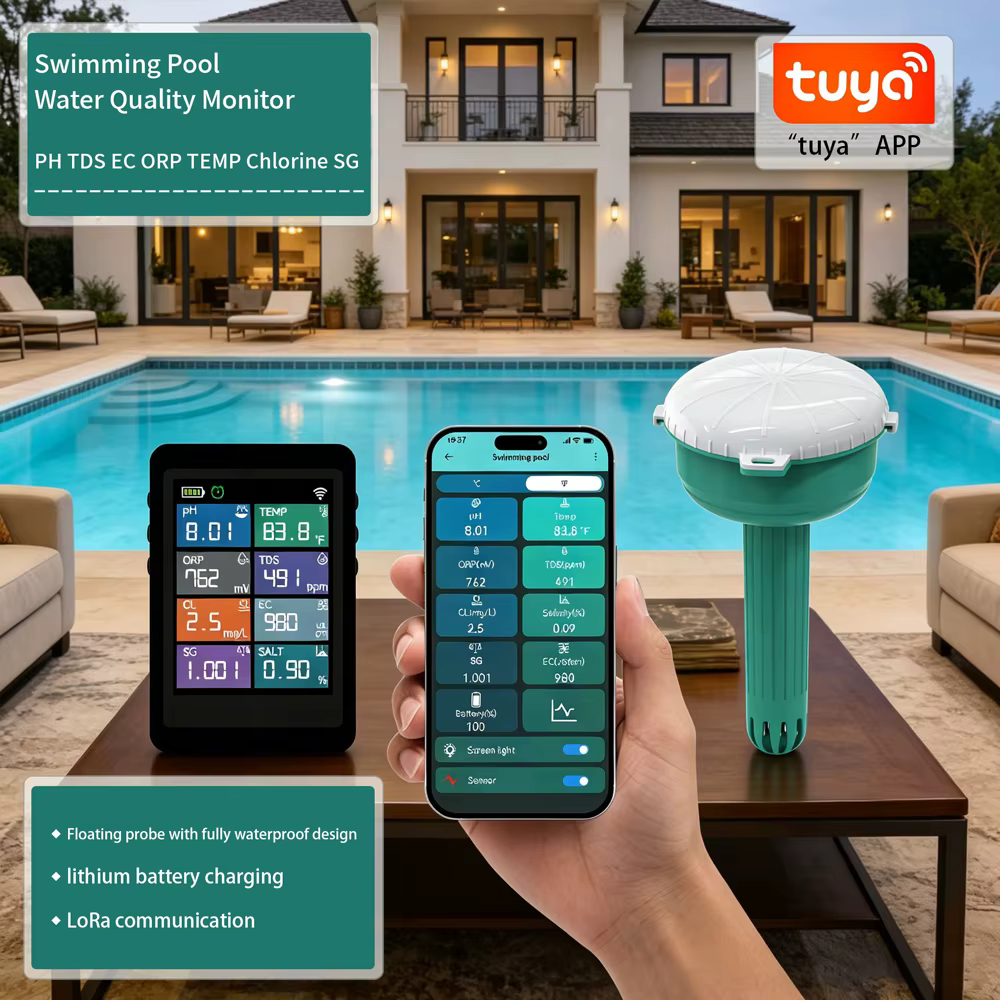 Analyseur d'eau intelligent Tuya WIFI 8 en 1