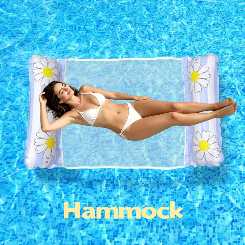 Matelas flottant gonflable 4-en-1 pour piscine