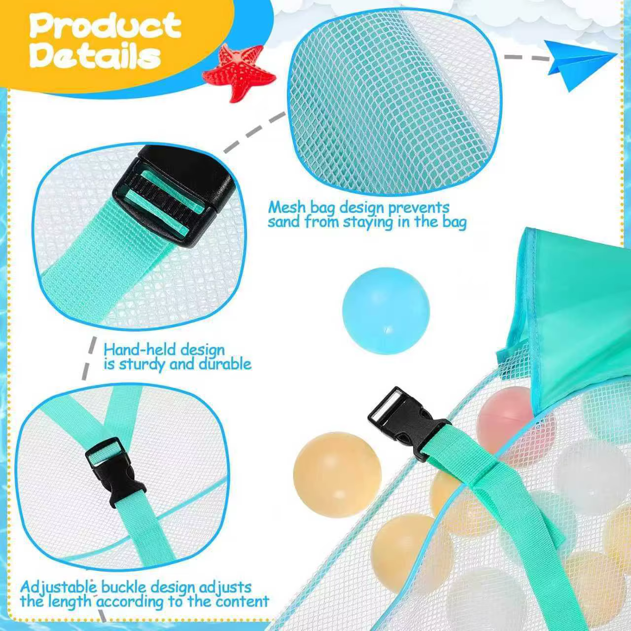 Sac filet de protection extra-large pour piscine – Sac de rangement extérieur de grande capacité