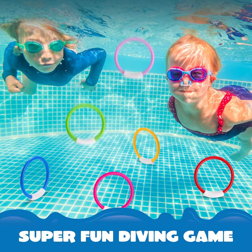 Anneaux de plongée colorés en 4 pièces pour les jeux de piscine pour enfants - jouets aquatiques facilement