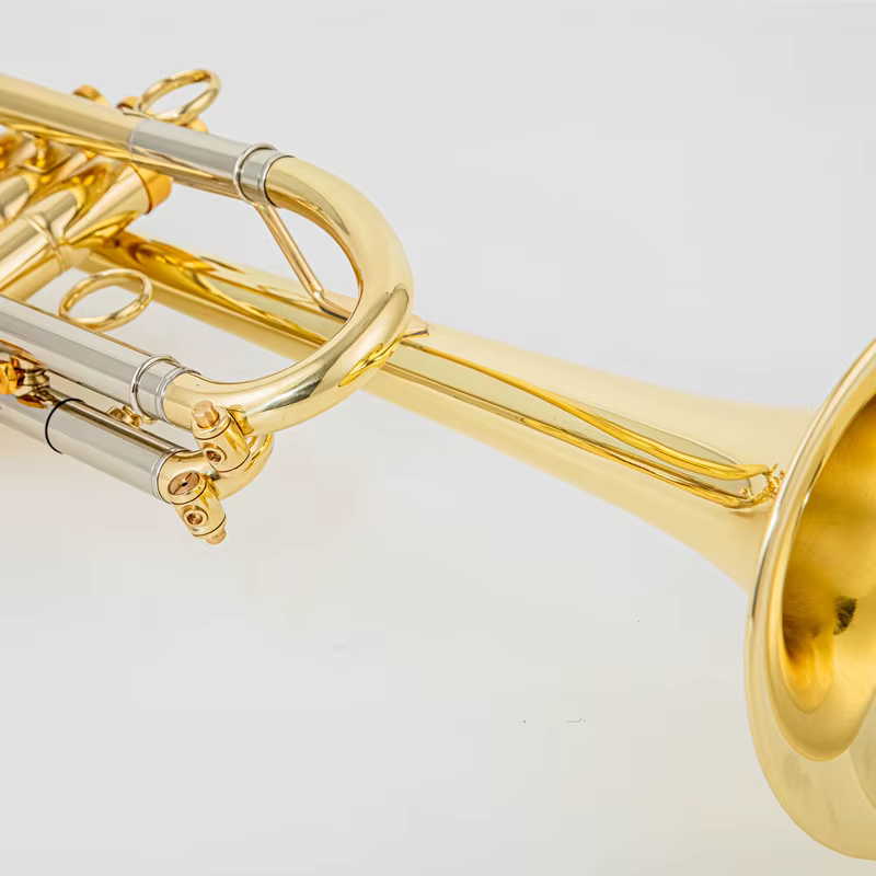Trompette Vincent BACH corps en laiton trompette plate B plaquée or Instrument de musique en laiton de performance professionnelle avec étui embout buccal