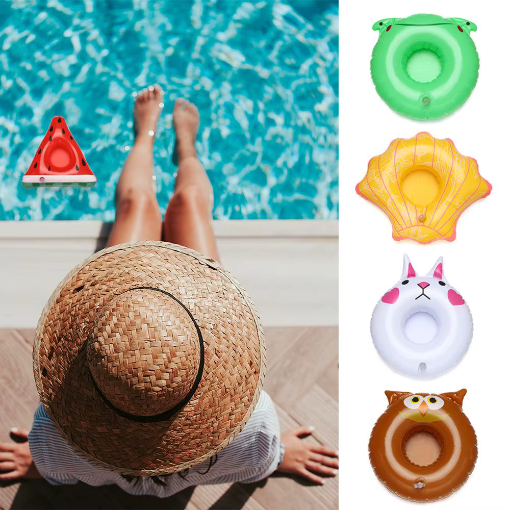 1 pièces piscine fête décoration Bar sous-verres boisson flotteurs gonflable tasse