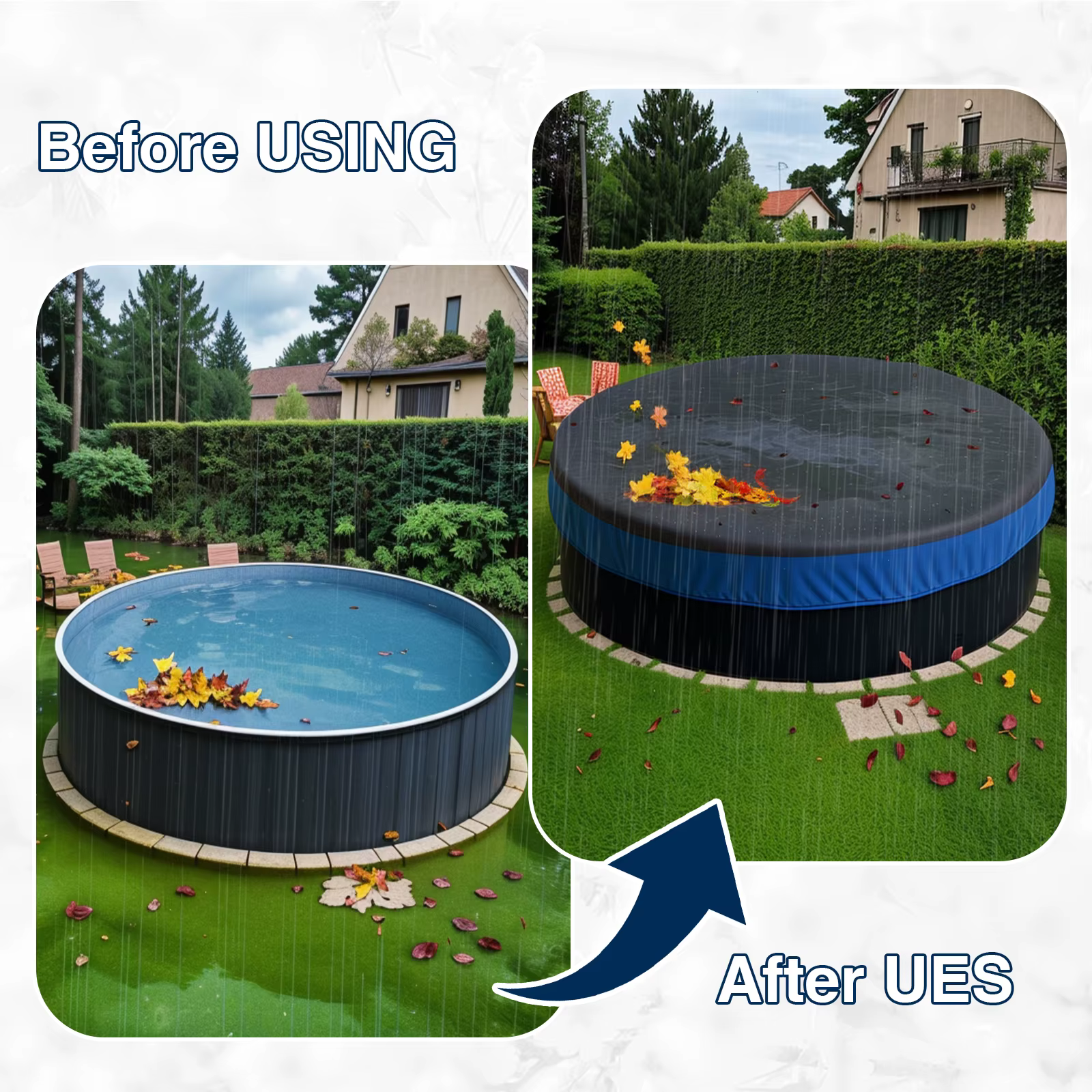 Couverture de piscine ronde de 18 pieds en tissu Oxford