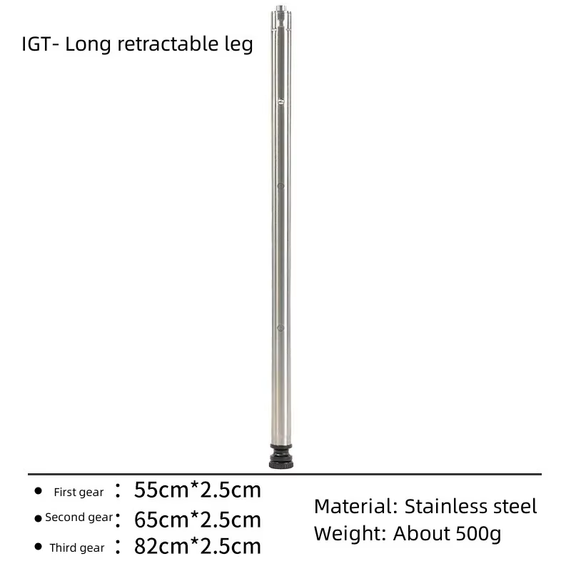 Pieds de Table IGT en Acier Inoxydable, Portables, Extensibles Librement, Durables, Naturels, Accessoires d'Outils de Randonnée, Camping en Plein Air