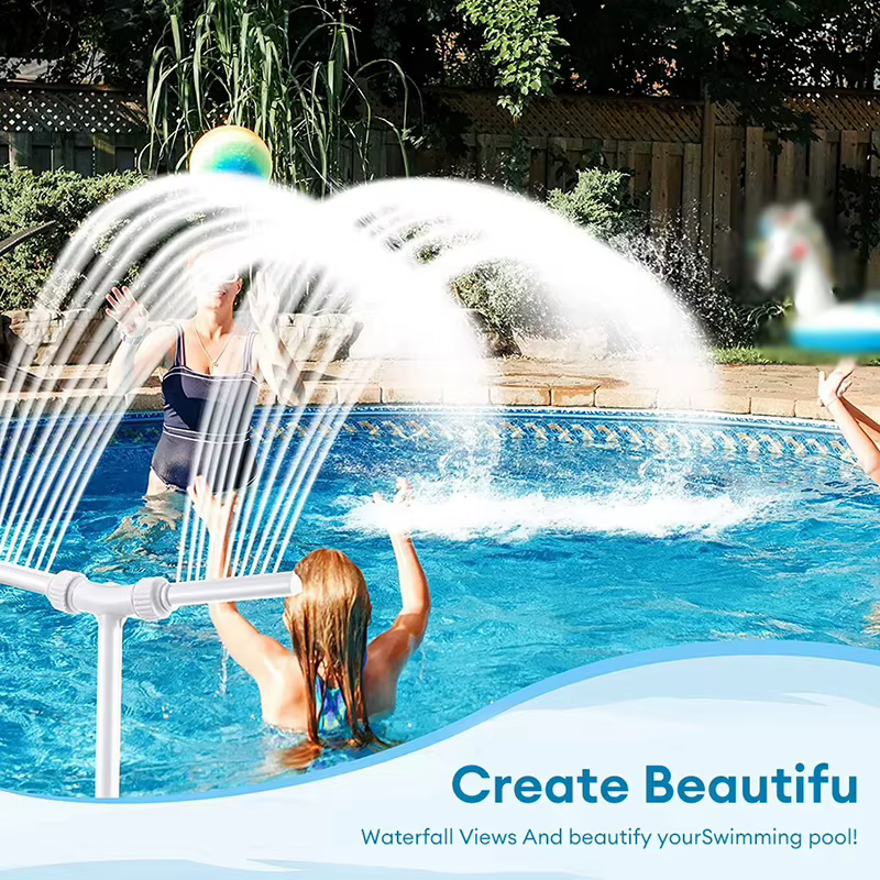 Nouvelle Fontaine de Piscine Cascade à Double Jet Réglable