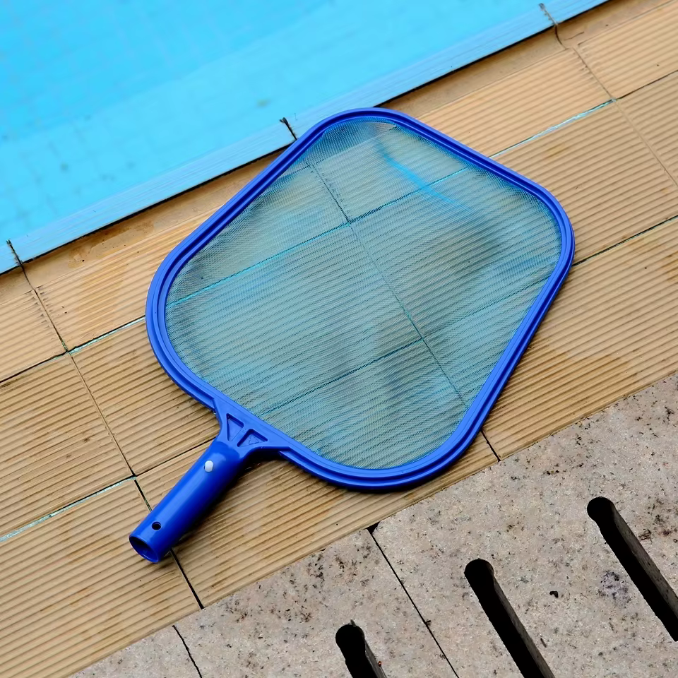 1 pièce Épuisette à feuilles en filet avec manche pour piscine et spa