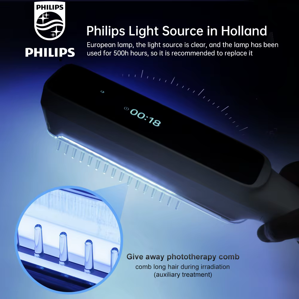 YouWetemporal-Lumière de Photothérapie Uremboursable, Lampe de Traitement du Vitiligo et du Psoriasis, Thérapie UV à Bande Étroite, avec Minuterie, 311nm