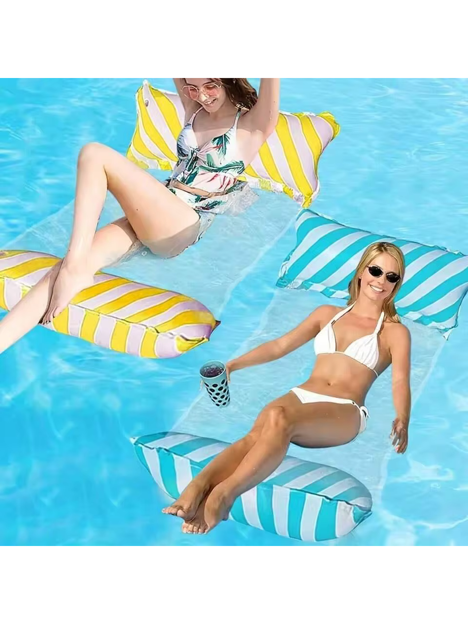 1 pièce Matelas flottant gonflable en PVC pliable pour piscine