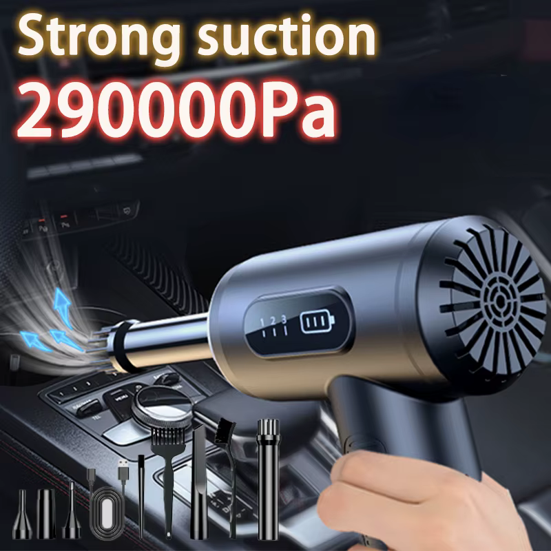 Aspirateur de voiture sans fil 290000Pa, aspirateur portatif, pompe à vide sans fil, robot pour voiture et appareils ménagers, forte aspiration