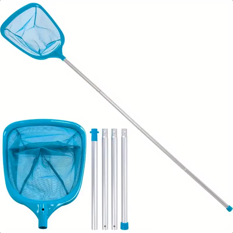 Épuisette à feuilles en métal pour piscine - Râteau durable pour les débris fins dans les piscines enterrées/hors sol