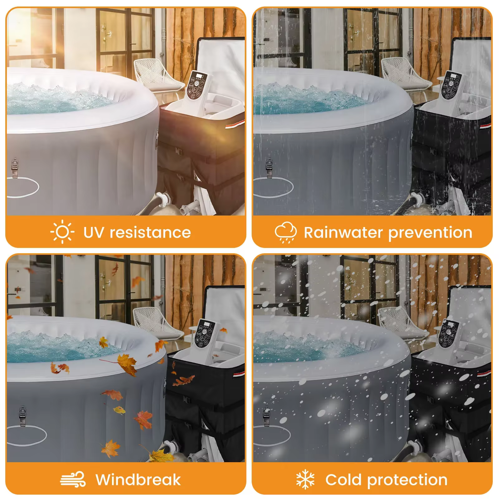 Housse universelle gonflable pour pompe de chauffage de spa