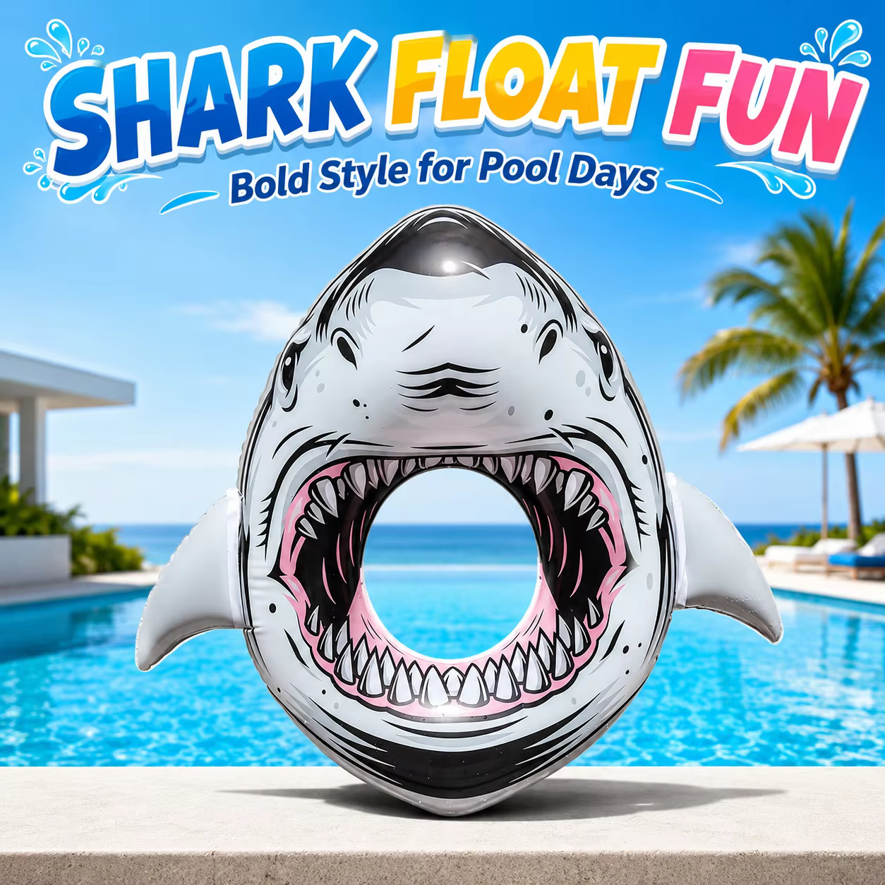 Bouée de natation gonflable Requin 87 cm pour adultes