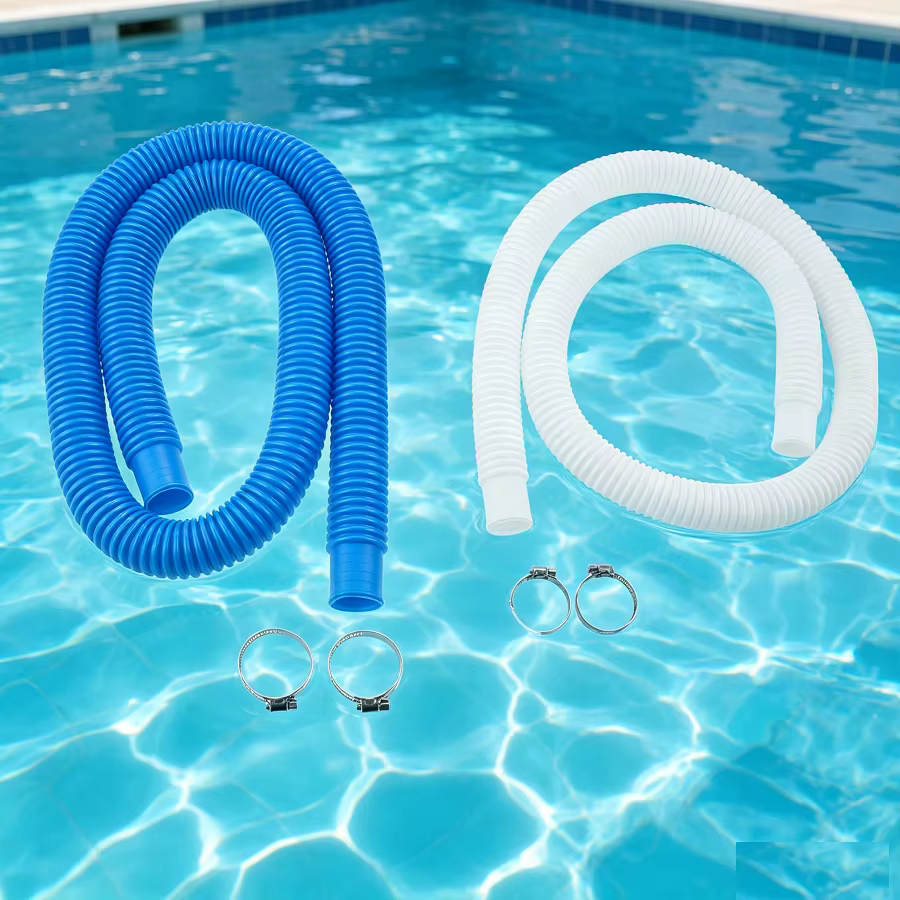 Tuyau de pompe de filtration de piscine de 59 pouces + pinces en acier de 1
