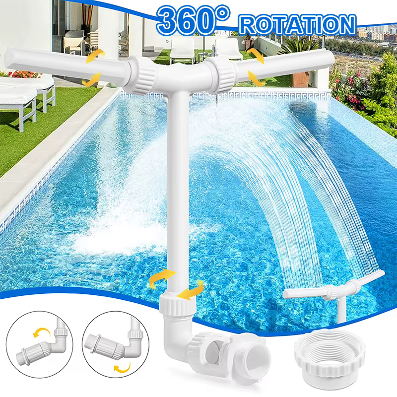 Fontaine de piscine avec lumières LED