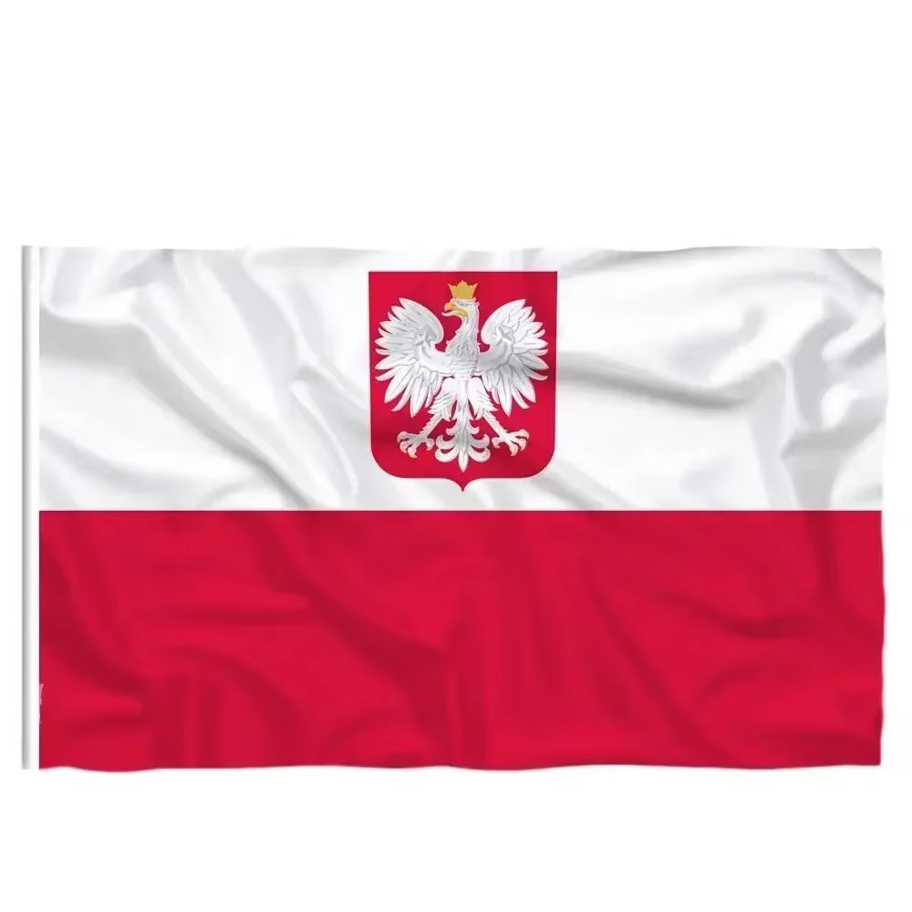 Drapeau national Pologne Eagle 90x150cm - Blanc et rouge, polyester de qualité supérieure, idéal pour la décoration extérieure, les événements de l'UE et les présentoirs patriotiques