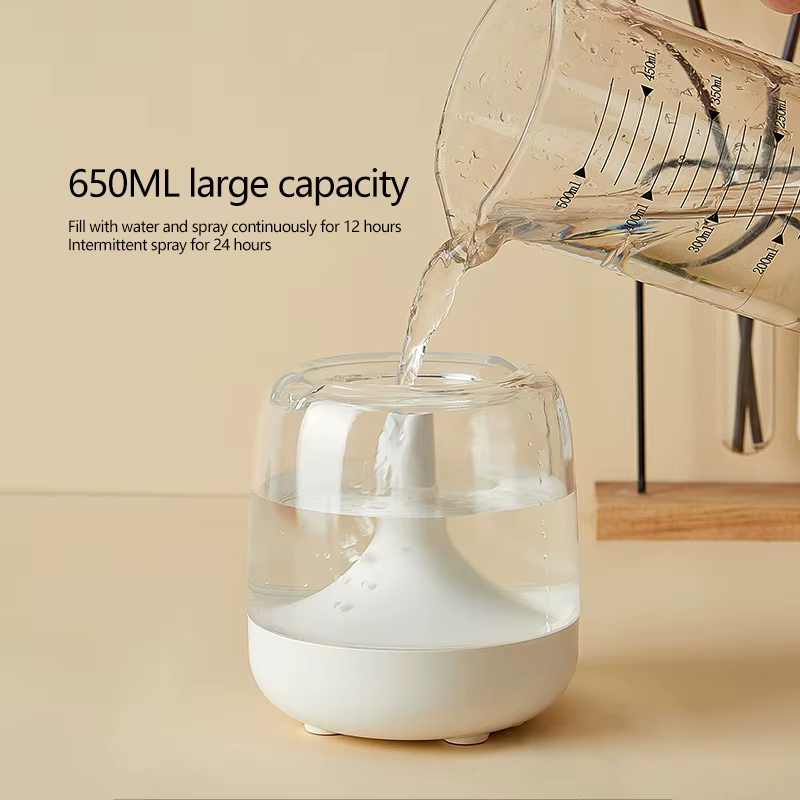 Humidificateur d'air Portable de 650ML, huile essentielle, diffuseur d'arôme de chambre à coucher avec veilleuses colorées, humidificateur USB