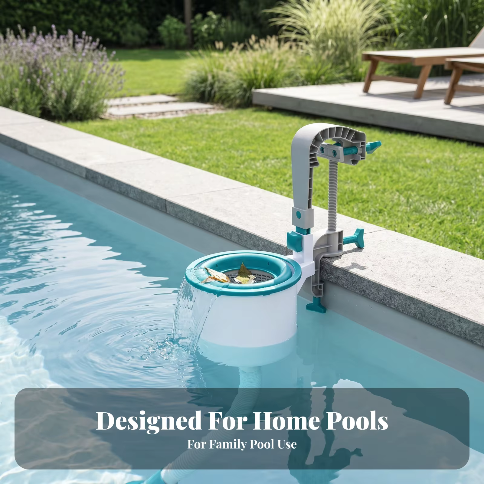 Épuisette de piscine à fixation par pince