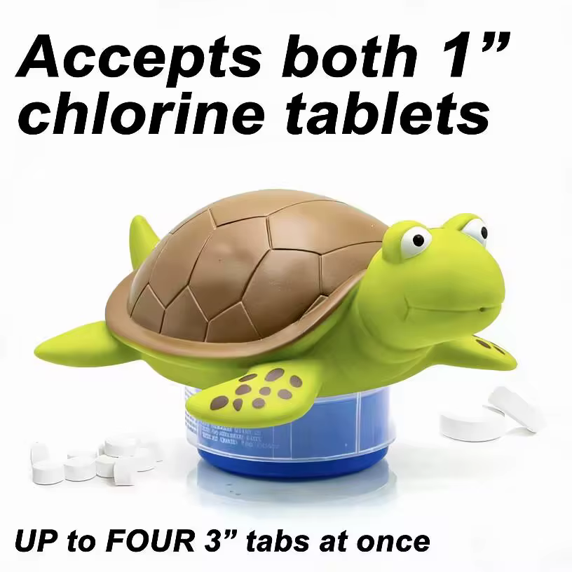 Distributeur de chlore flottant grande capacité en forme de tortue