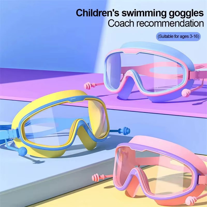 Lunettes de natation professionnelles Anti-buée avec bouchons d'oreilles