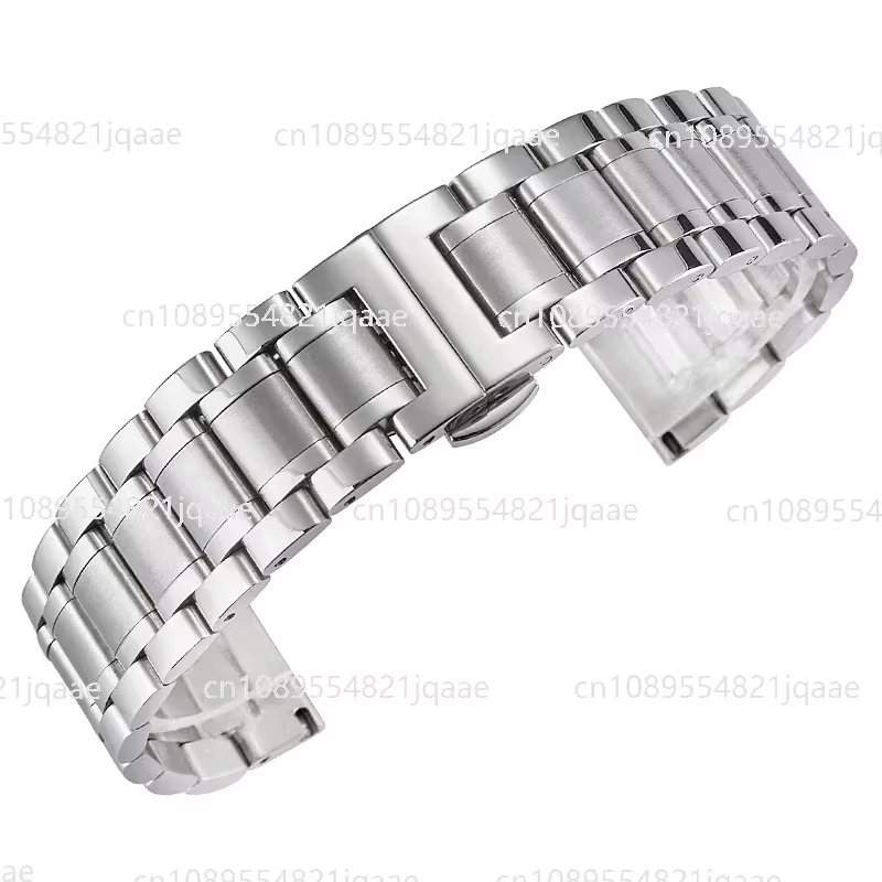 Bracelet en acier, chaîne de montre élégante et originale en acier inoxydable de couleur unie pour hommes, adapté aux bracelets à fermoir papillon