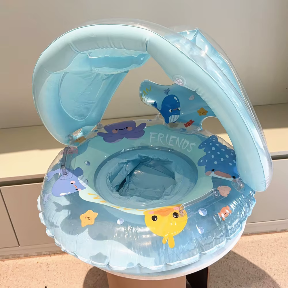 1 pièce gonflable Bouée de piscine avec pare-soleil détachable