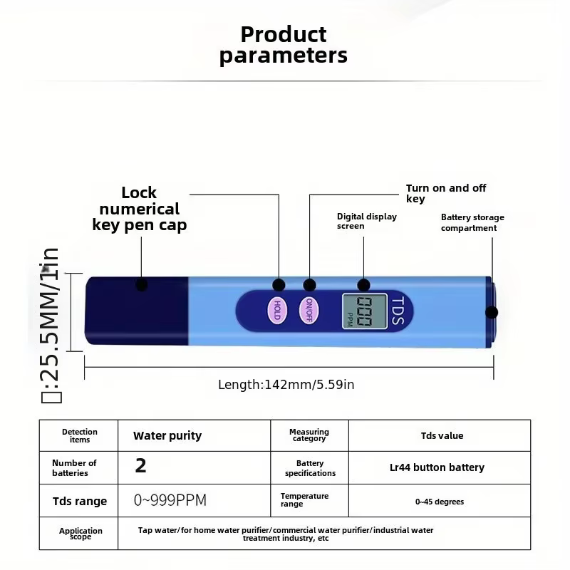 Testeur/mètre numérique de salinité TDS pour piscines d'eau salée et étangs à poissons/koi