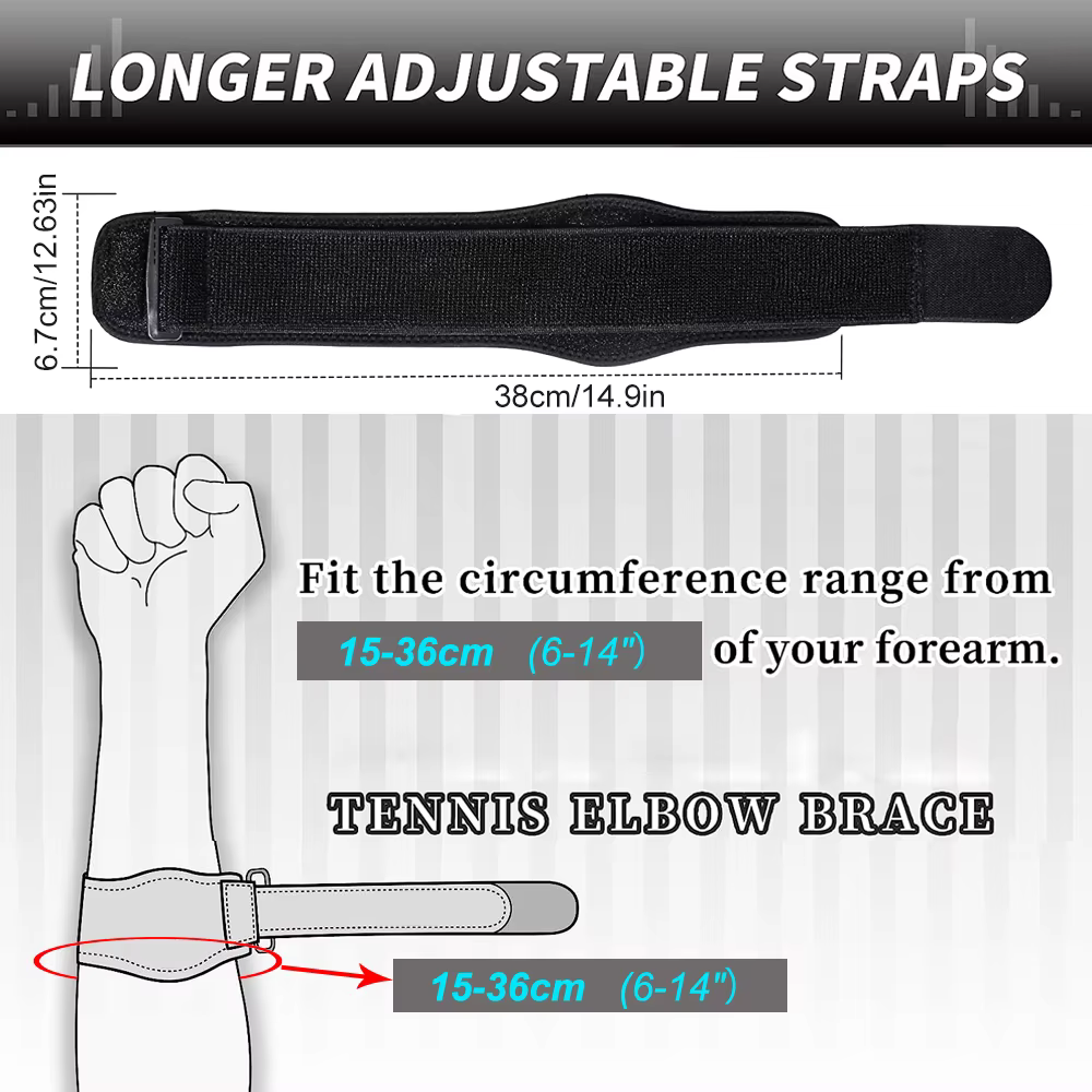 Attelle de coude de tennis pour soulager la tension de l'avant-bras, sangles de bras de soutien du coude, coussinet de compression, bandes de pression pour les fentes de tendinite