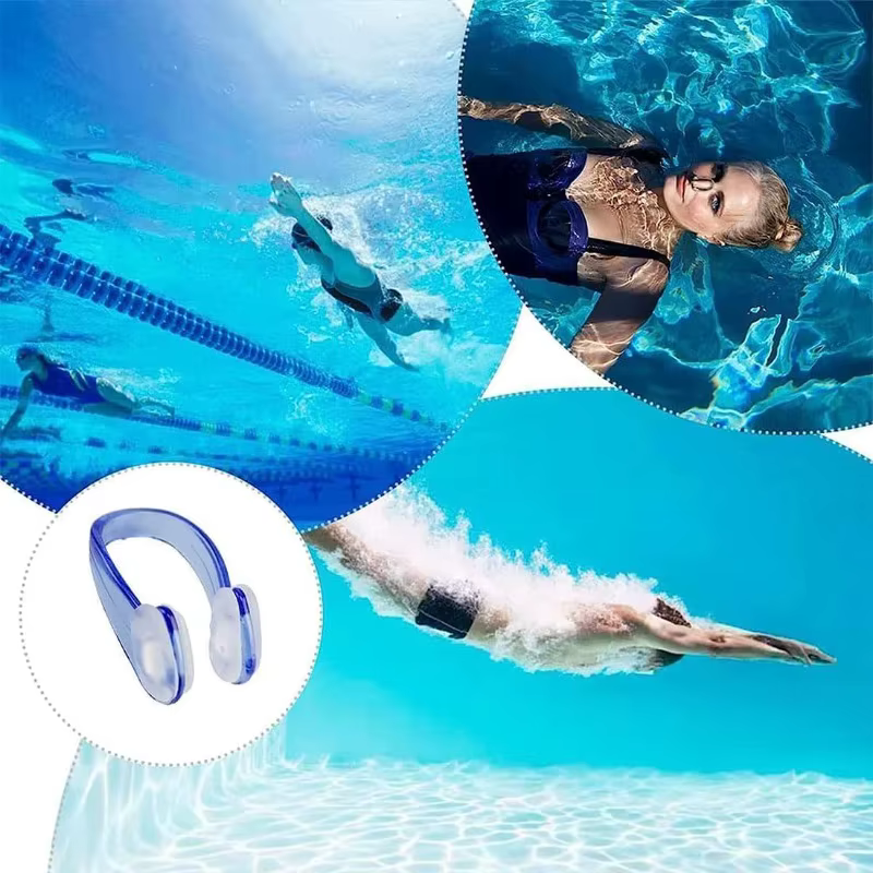 Lot de 2 pinces de nez pour la natation, professionnelles, anti-étouffement, confortables, imperméables et antidérapantes
