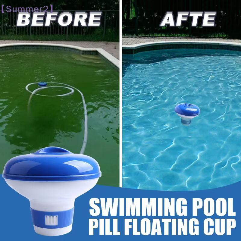 Distributeur de chlore flottant pour piscine de 5 pouces avec aérations à débit réglable et couvercle anti-fuite pour