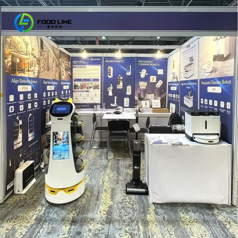 Robots de service personnalisés pour la livraison de nourriture, robots serveurs commerciaux pour restaurants avec écran publicitaire, robots de service client