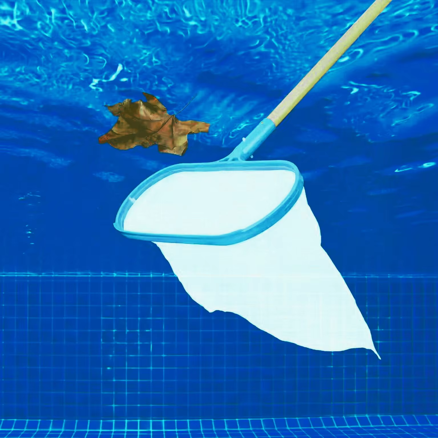 1 filet de nettoyage pour piscine, cadre en maille légère