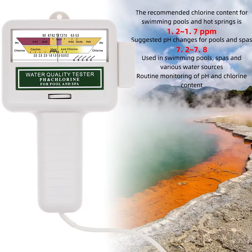 Testeur de PH et de chlore 2 en 1