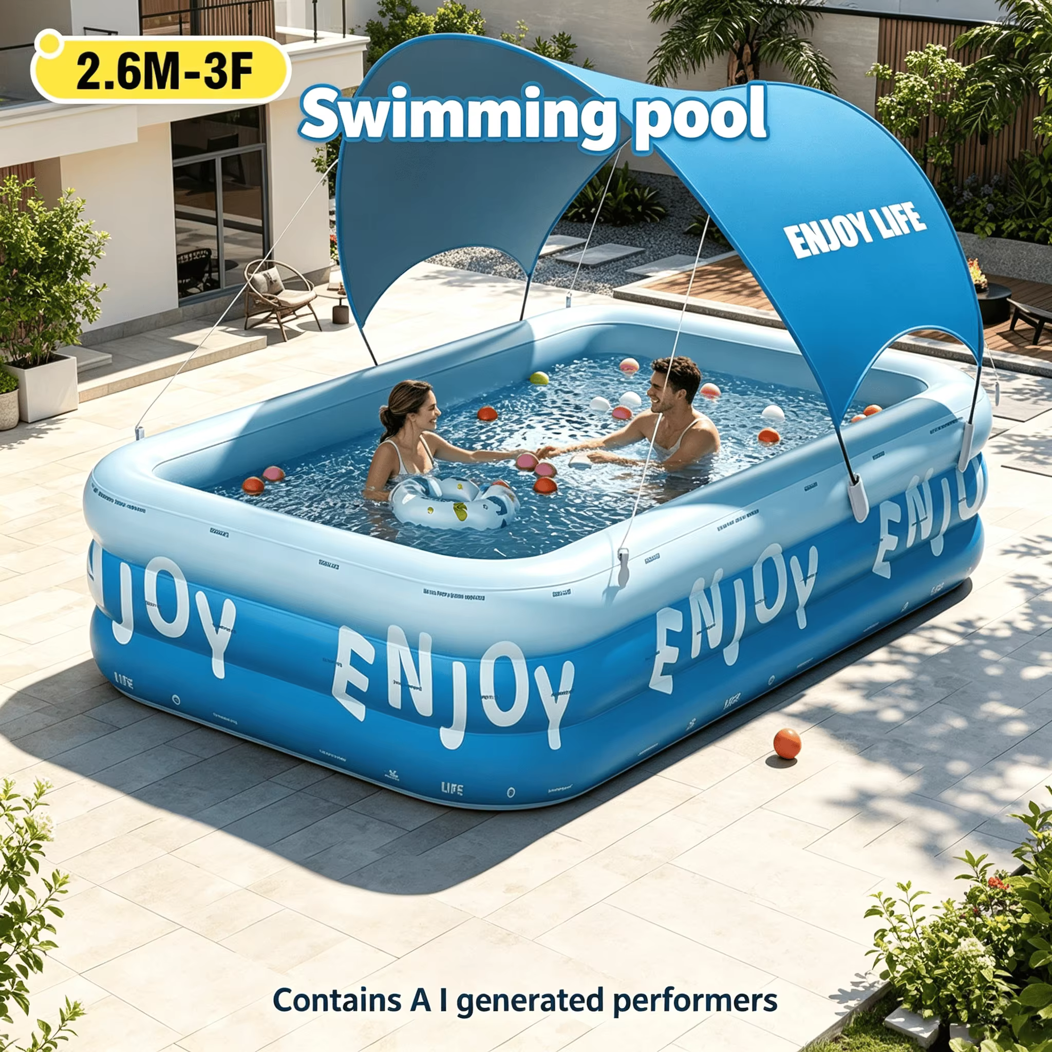 Piscine Épaisse Grande Taille pour Intérieur et Extérieur