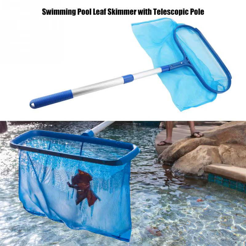 Écumoire de piscine – Filet de piscine avec poteau à 3 sections