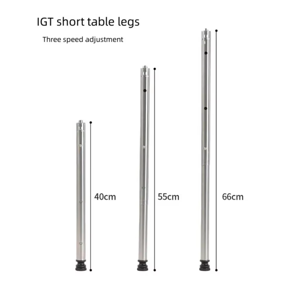Pieds de Table IGT en Acier Inoxydable, Portables, Extensibles Librement, Durables, Naturels, Accessoires d'Outils de Randonnée, Camping en Plein Air