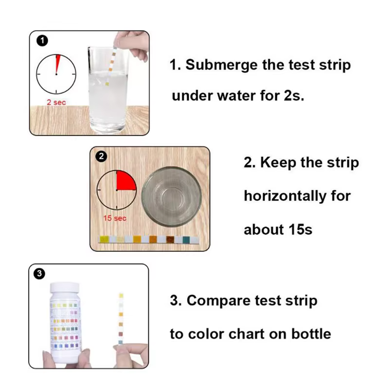 Bandes de test de PH multi-usages 6 en 1