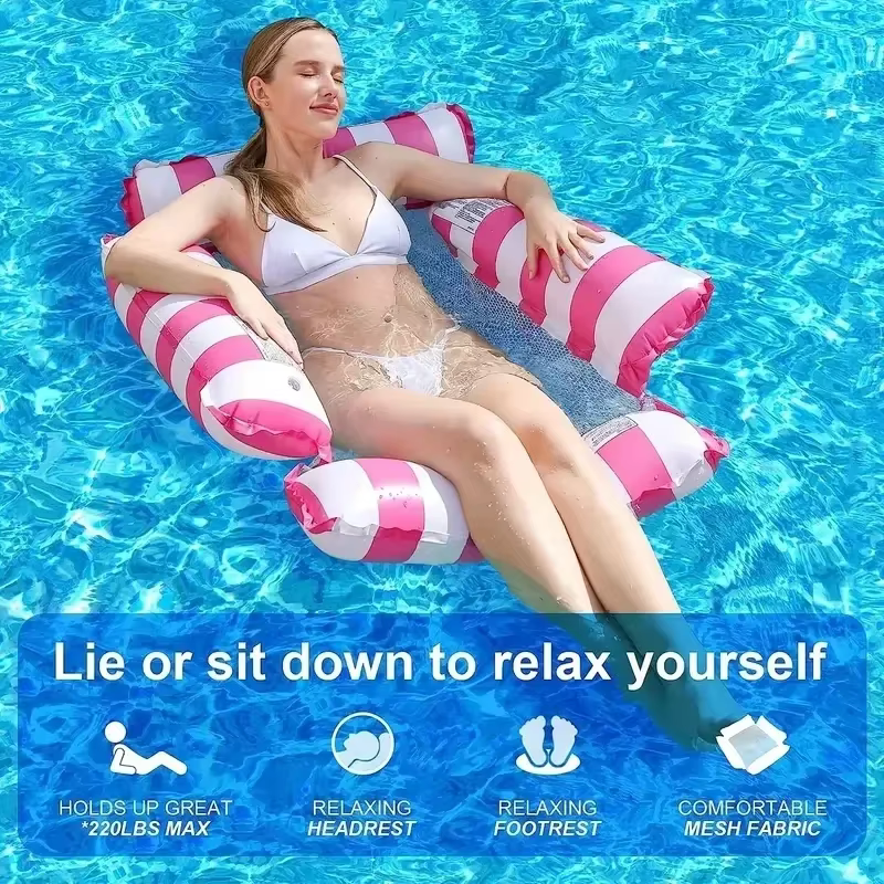 Hamac d'eau 123x120cm, fauteuil inclinable flottant gonflable pour piscine/plage