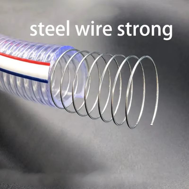 Tuyau en fil d'acier Transparent PVC ID 10mm 13mm 16mm 19mm22mm 25mm pompe à eau Tube Flexible
