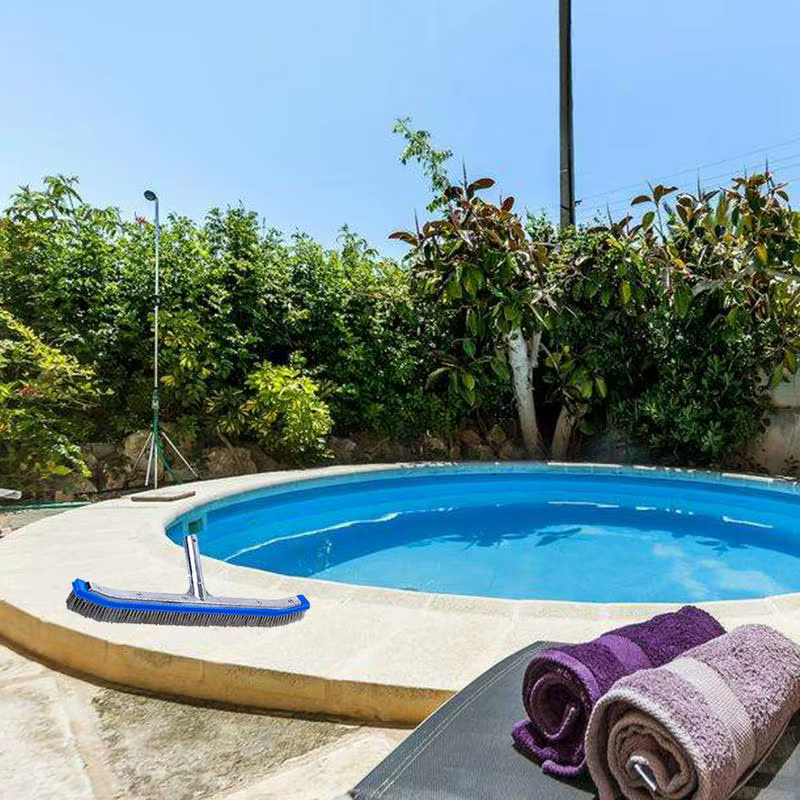 Brosse pour mur et sol de piscine en béton en acier inoxydable de 18 pouces