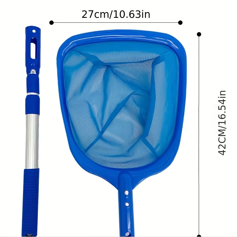 Swimming Pool Leaf Skimmer Fine Mesh Net 3 Section Telescopic Pole Deepwater Cleaner for Pond Leaves Debris Cleaning