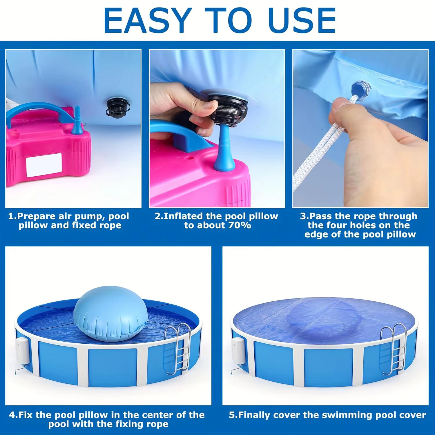 Housse d'oreiller d'air pour piscines hors sol